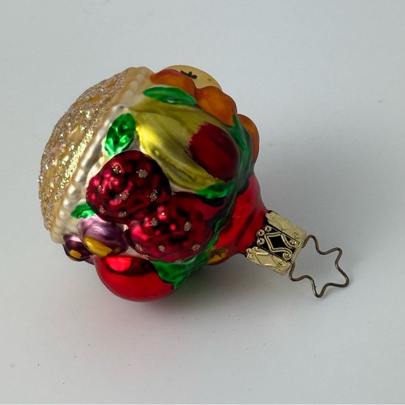 Inge Glas German Christmas Ornament Fruit Basket Generosity - Picture 2 of 6